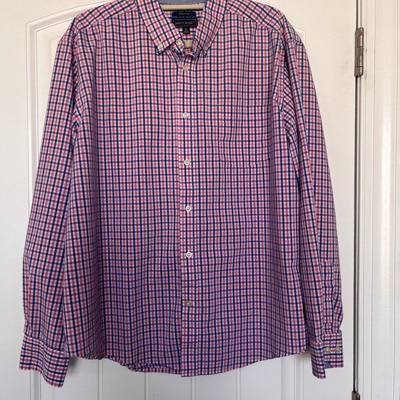 Mason James Other - Mason James Pink and Blue Check Stretch Button-Down Shirt Size XL